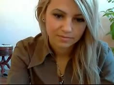 Blonde Shows Flashes on Webcam